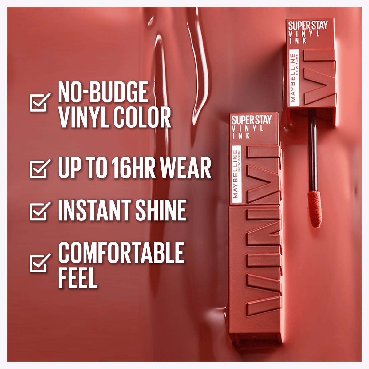 Maybelline Super Stay Vinyl Ink Liquid Lipstick, Long-Lasting with Vegan Formula, Fearless