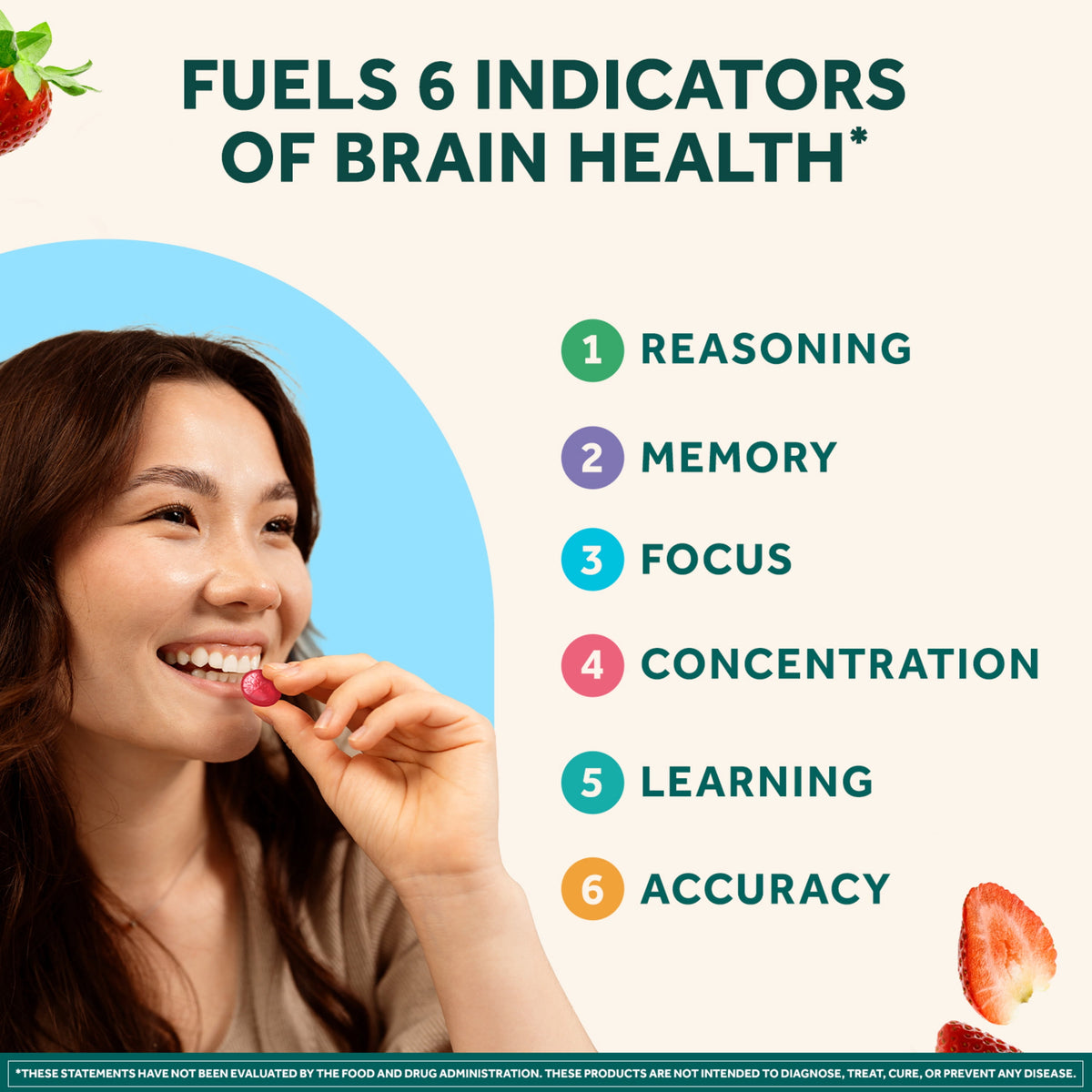 Neuriva Plus Brain Supplements for Memory and Focus Vitamin B12 & B6 Strawberry Gummies 50 Count