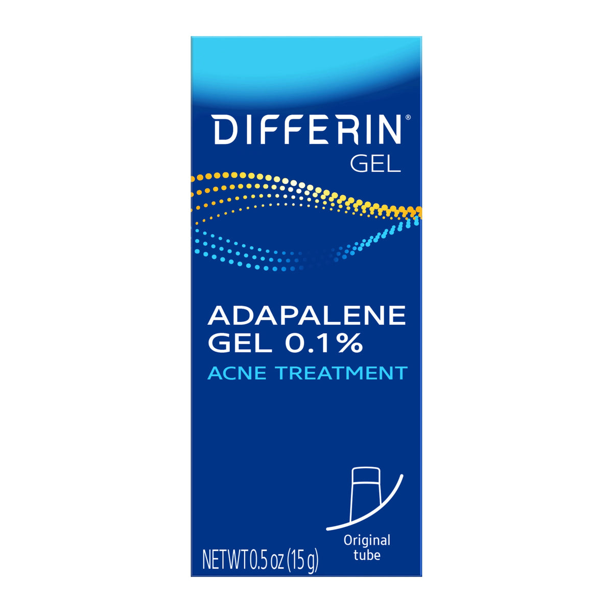 Differin Prescription-Strength Retinoid Acne Treatment Gel for Face with 0.1% Adapalene, Clears & Prevents Acne, Fragrance-Free, 15g Tube​
