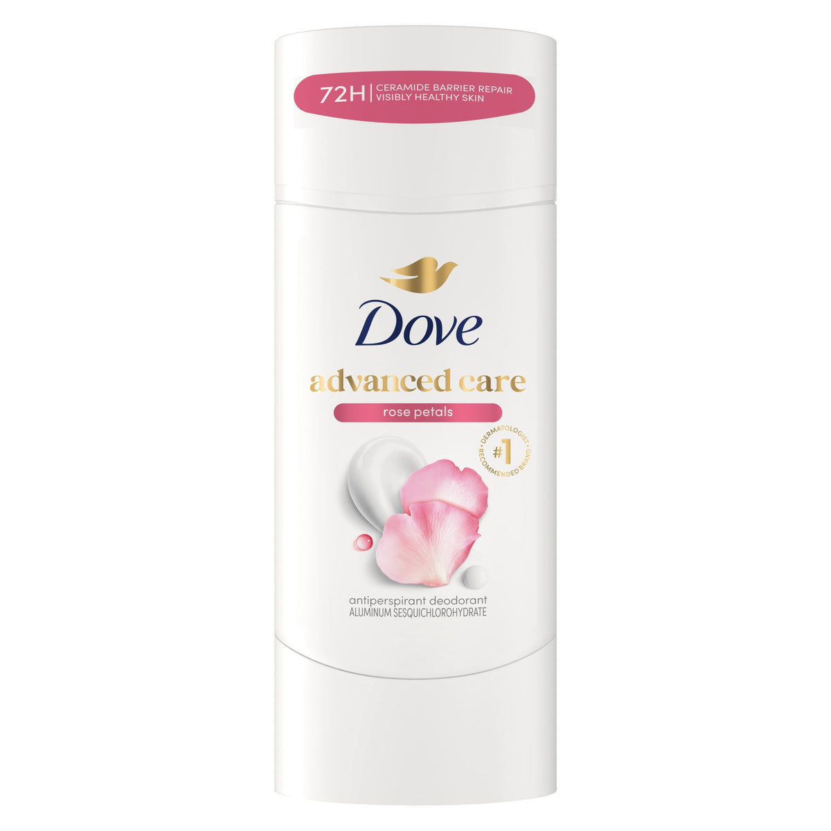 Dove Advanced Care Antiperspirant Deodorant Stick For Soft, Resilient Skin After Shaving, Rose Petals With 72-Hour Sweat & Odor Protection, 2.6 oz