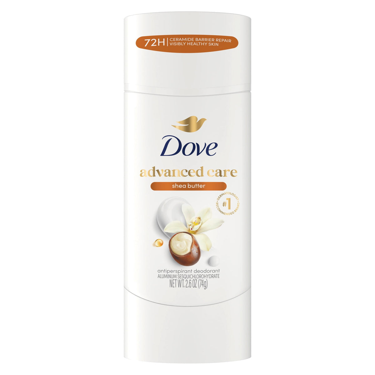 Dove Advanced Care Antiperspirant Deodorant Stick For Helping Repair Skin Barrier After Shaving, Shea Butter with 72-Hour Sweat & Odor Protection