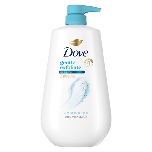 Dove Body Wash With Pump For 24hr Lotion-Soft Skin Gentle Exfoliate With Sea Minerals Moisturizing Skin Cleanser With No Sulfates No Parabens ,30.6 Fl