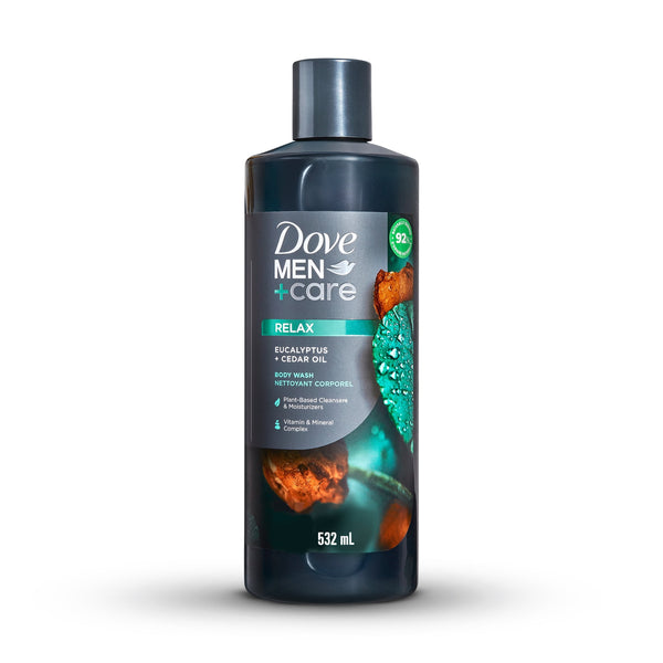 Dove Men+Care Body Wash To Rebuild Skin In The Shower Eucalyptus + Cedar Oil With Plant-Based Cleansers And Moisturizers ,18 oz