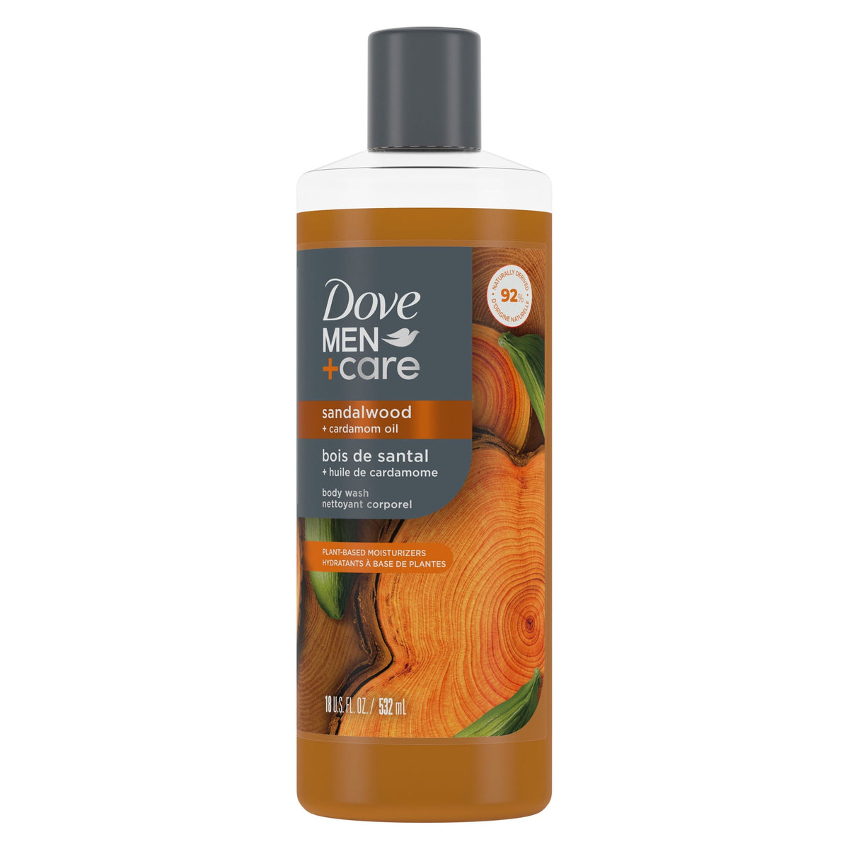 Dove Men+Care Body Wash To Rebuild Skin In The Shower Sandalwood + Cardamom Oil With Plant-Based Cleansers And Moisturizers ,18 fl oz