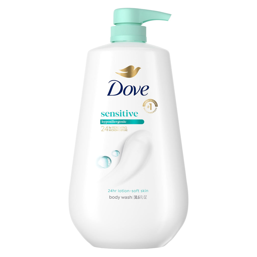 Dove Body Wash With Pump For 24hr Lotion-Soft Skin Sensitive Skin Moisturizing Skin Cleanser Gentle Hypoallergenic Formula With No Sulfates No