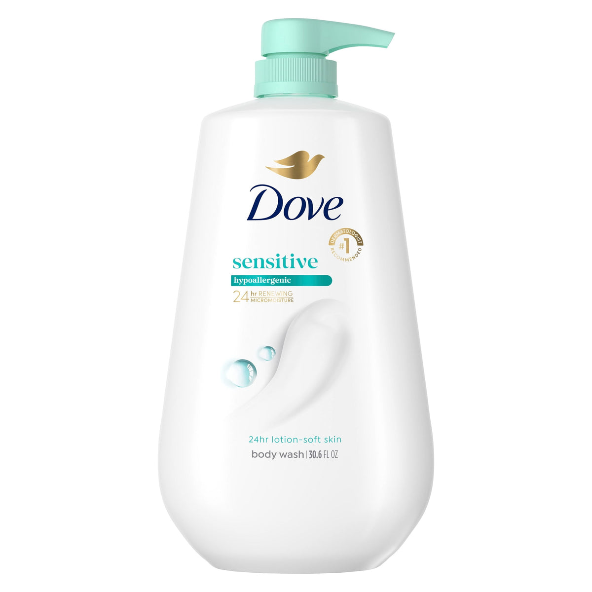 Dove Body Wash With Pump For 24hr Lotion-Soft Skin Sensitive Skin Moisturizing Skin Cleanser Gentle Hypoallergenic Formula With No Sulfates No
