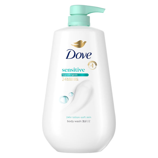 Dove Body Wash With Pump For 24hr Lotion-Soft Skin Sensitive Skin Moisturizing Skin Cleanser Gentle Hypoallergenic Formula With No Sulfates No