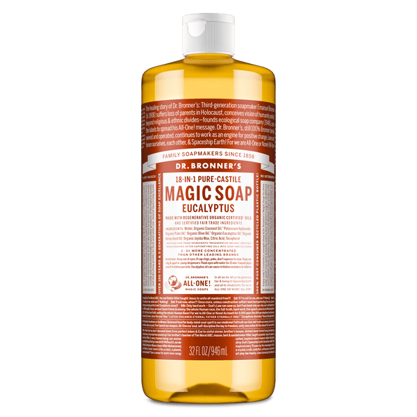 Dr.Bronner's Magic Soap, Eucalyptus, Pure-Castile Body Wash Liquid Soap, 32 fl oz