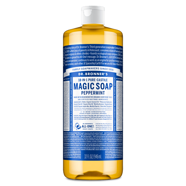 Dr.Bronner's Magic Soap, Peppermint, Pure-Castile Body Wash Liquid Soap, 32 fl oz