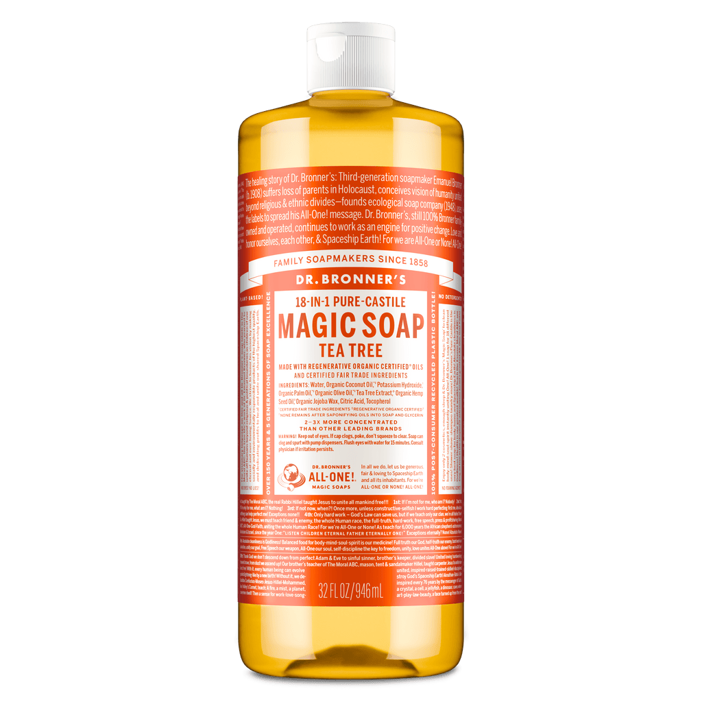 Dr.Bronner's Magic Soap, Tea Tree, Pure-Castile Body Wash Liquid Soap, 32 fl oz