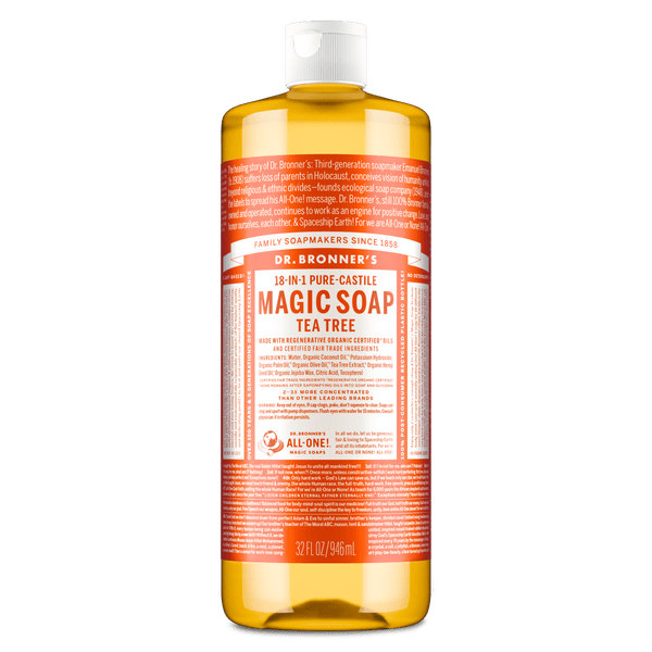 Dr.Bronner's Magic Soap, Tea Tree, Pure-Castile Body Wash Liquid Soap, 32 fl oz