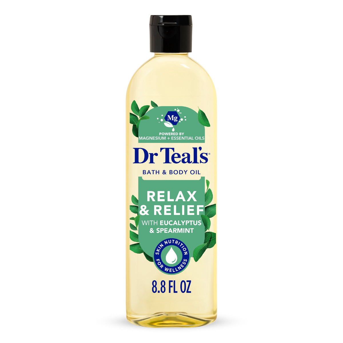 Dr Teal's Relax & Relief Bath & Body Oil with Eucalyptus & Spearmint Essential Oils, 8.8 fl oz