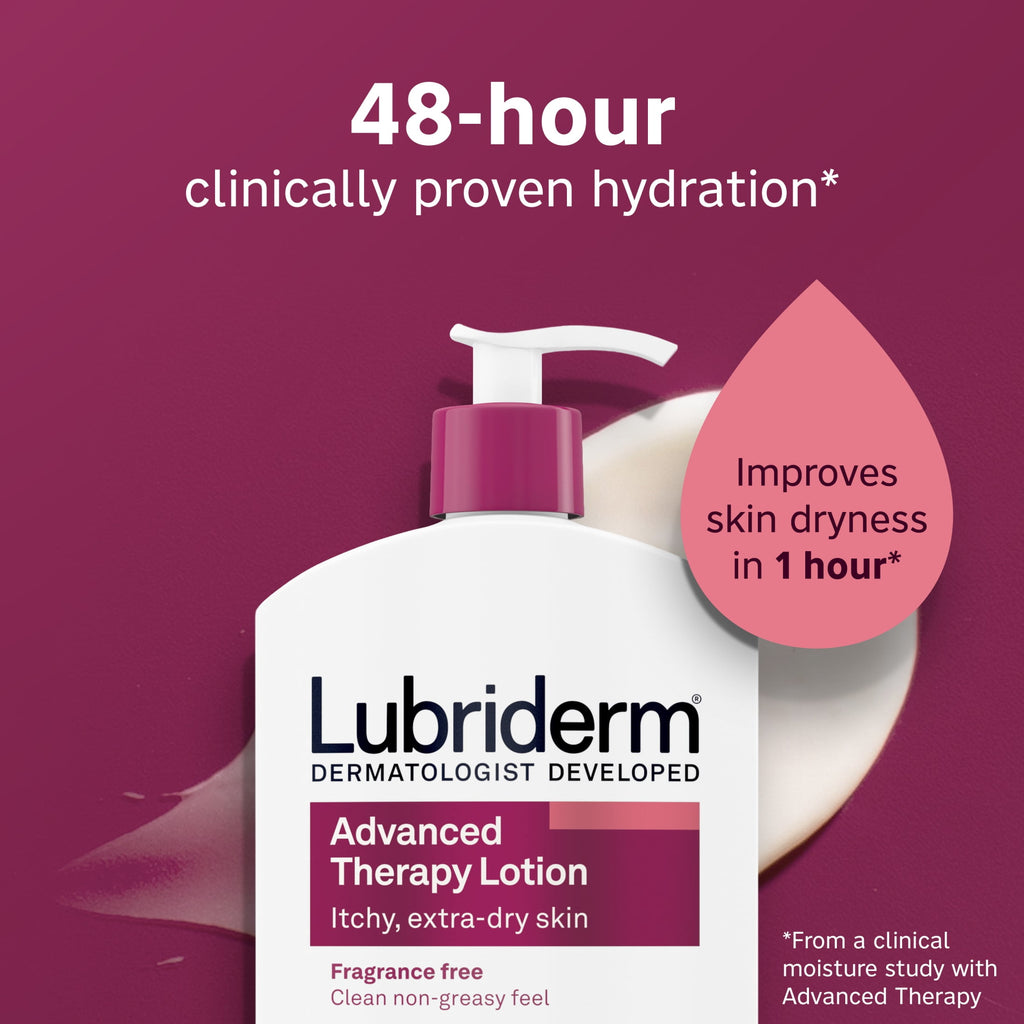 Lubriderm Advanced Therapy Body Lotion, Fragrance Free, 32 Fl oz