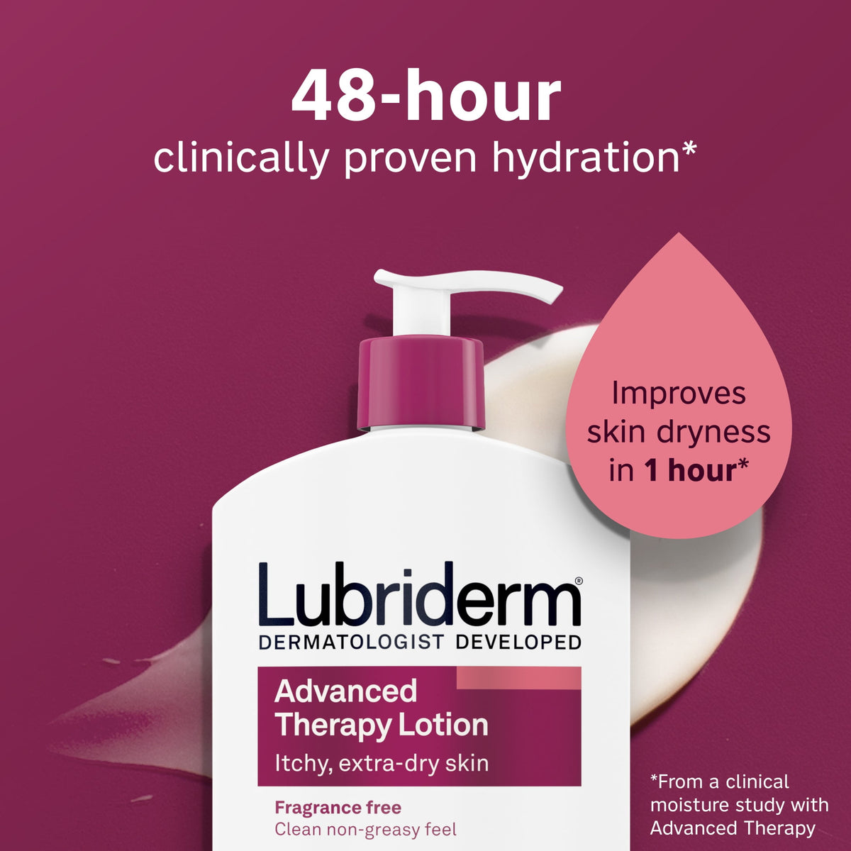 Lubriderm Advanced Therapy Body Lotion, Fragrance Free, 32 Fl oz