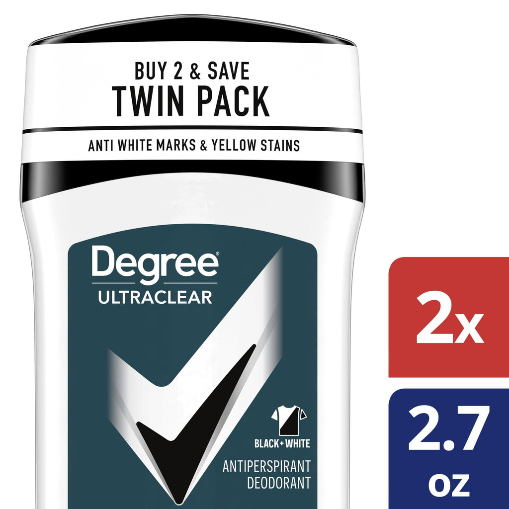 Degree Men UltraClear Antiperspirant Deodorant 72-Hour Sweat & Odor Protection Black + White Antiperspirant For Men With MotionSense Technology 2.7 oz