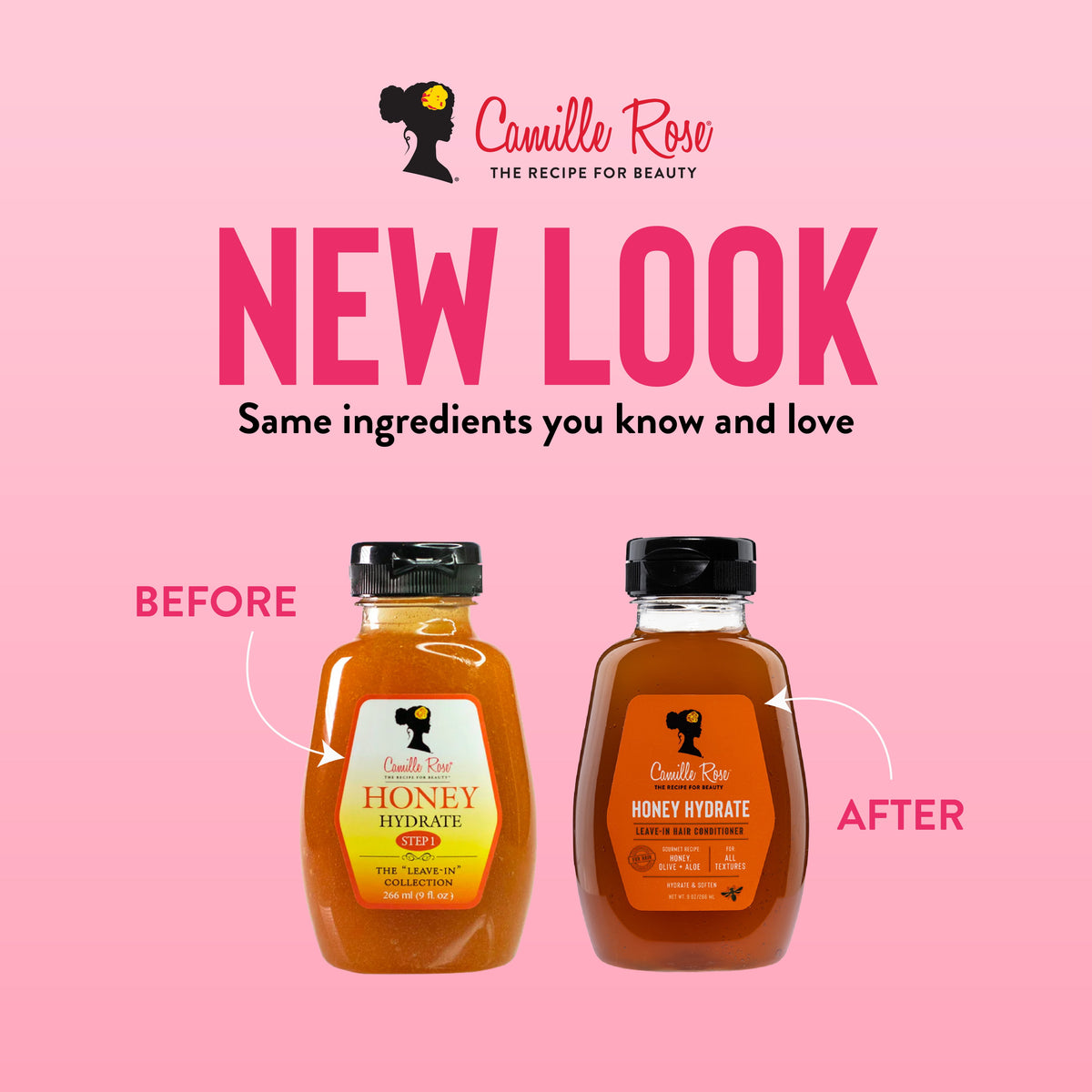 Camille Rose Honey Hydrate & Soften All Ages Leave-In Conditioner with Honey & Olive Fruit Oil, 9oz