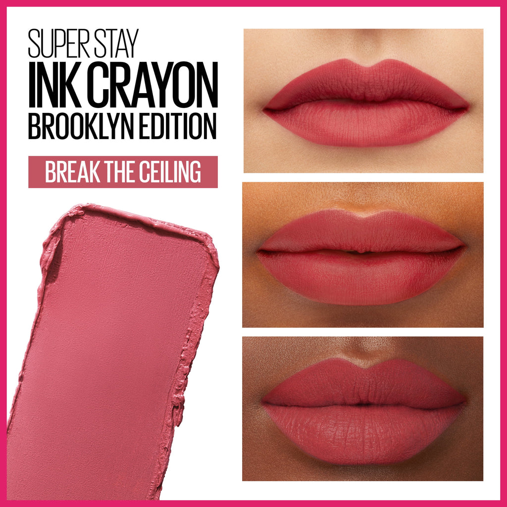 Maybelline Super Stay Ink Crayon Lipstick, Matte Longwear Lipstick, Break The Ceiling, 0.04 oz.