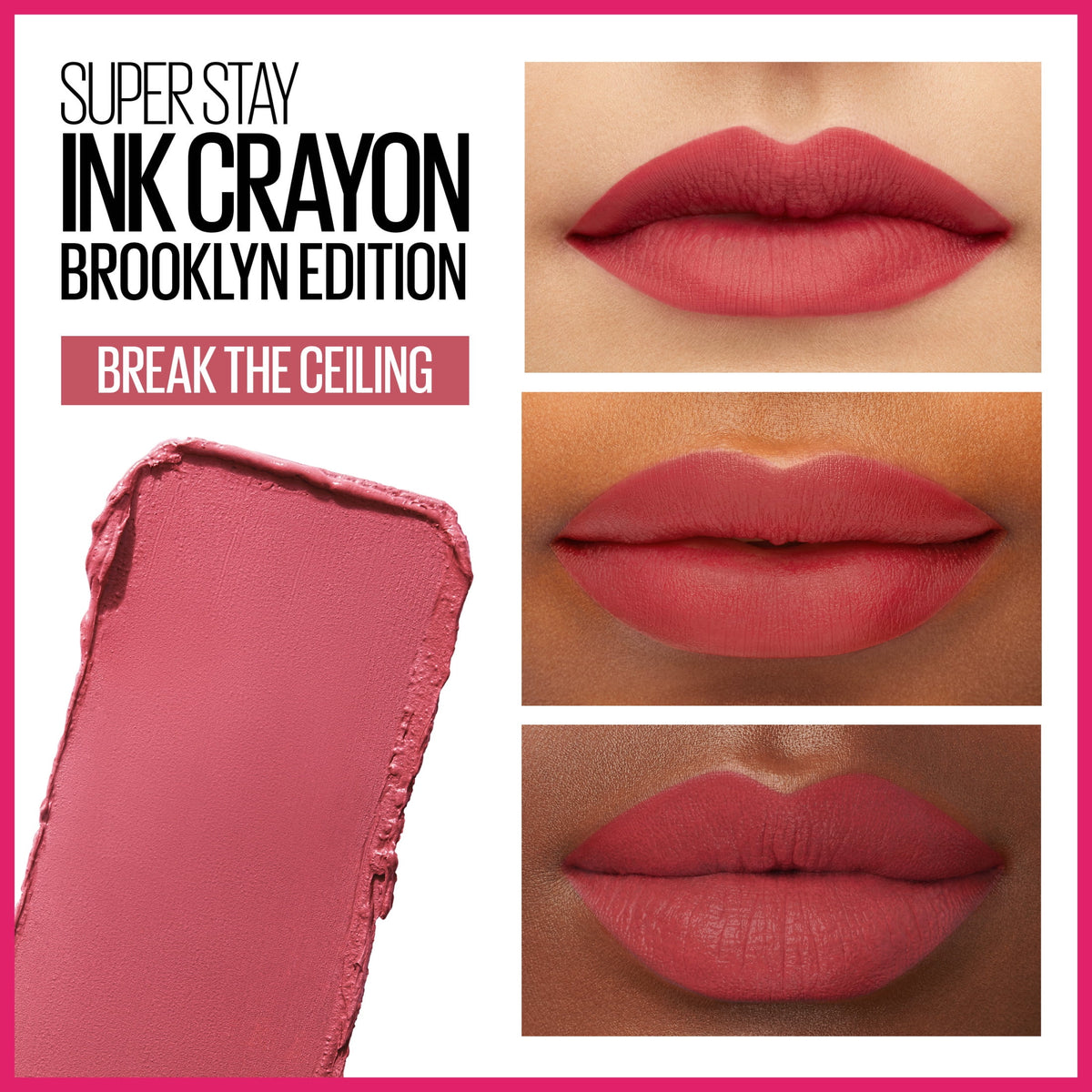 Maybelline Super Stay Ink Crayon Lipstick, Matte Longwear Lipstick, Break The Ceiling, 0.04 oz.