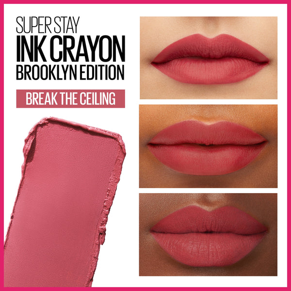 Maybelline Super Stay Ink Crayon Lipstick, Matte Longwear Lipstick, Break The Ceiling, 0.04 oz.