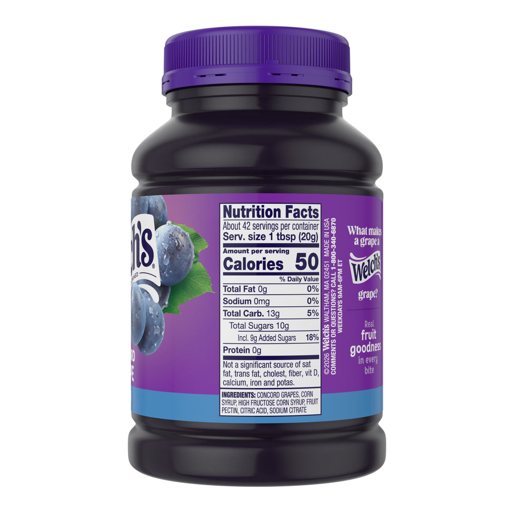 Welch's Concord Grape Jam, 30 oz Jar