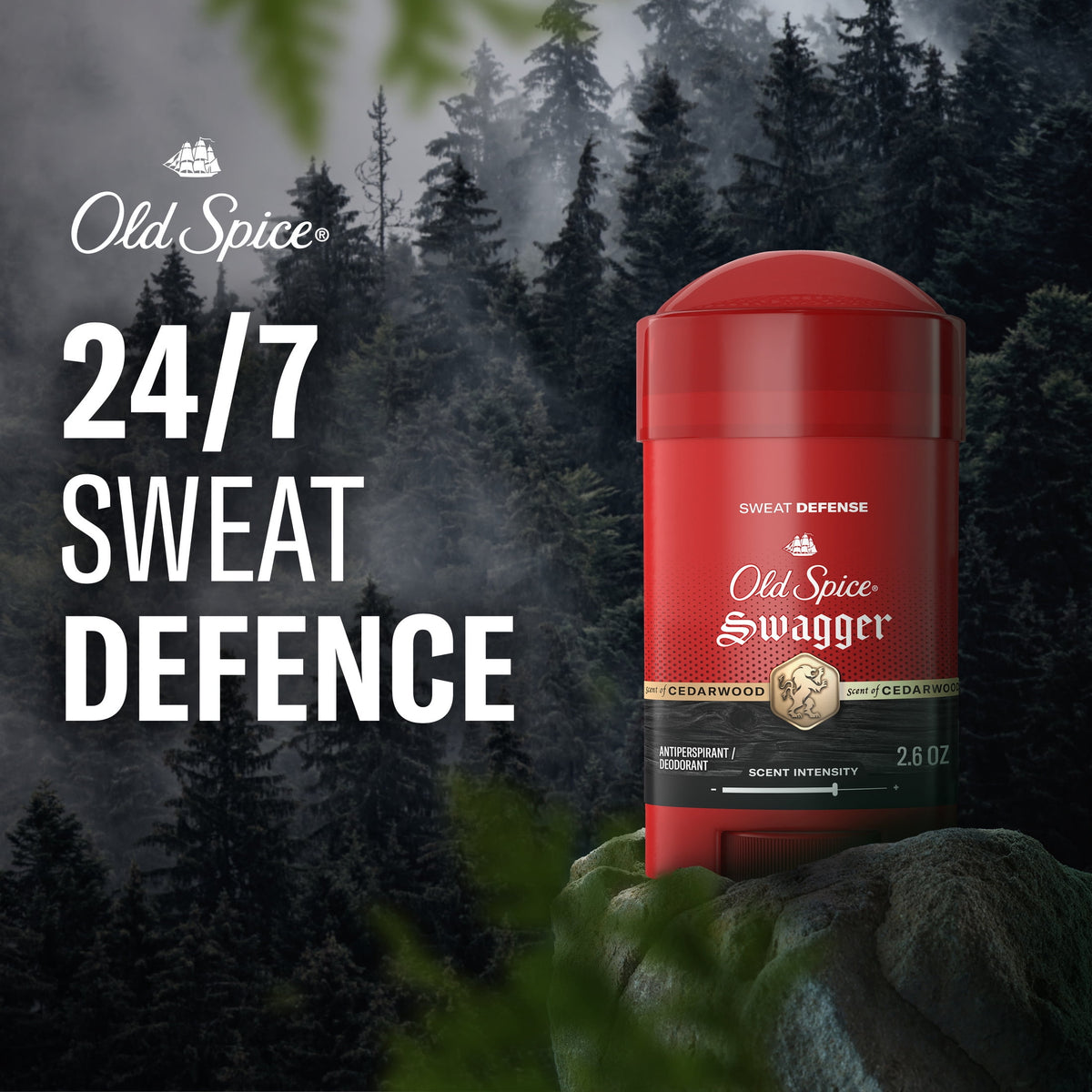 Old Spice Deodorant for Men, Antiperspirant, Swagger, 24/7 Sweat Defense, 2.6 oz, 2-Pack