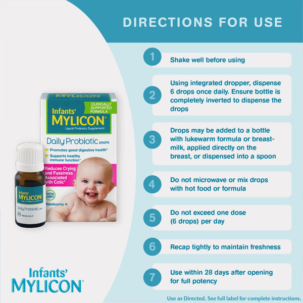 Mylicon Infants' Daily Probiotic Drops, Infants, 0.28 fl oz.