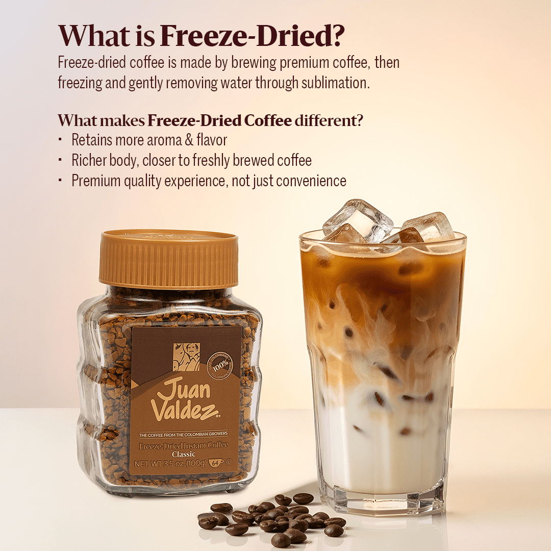 Juan Valdez Classic Freeze-Dried Instant Coffee – Premium Colombian, 3.52 oz
