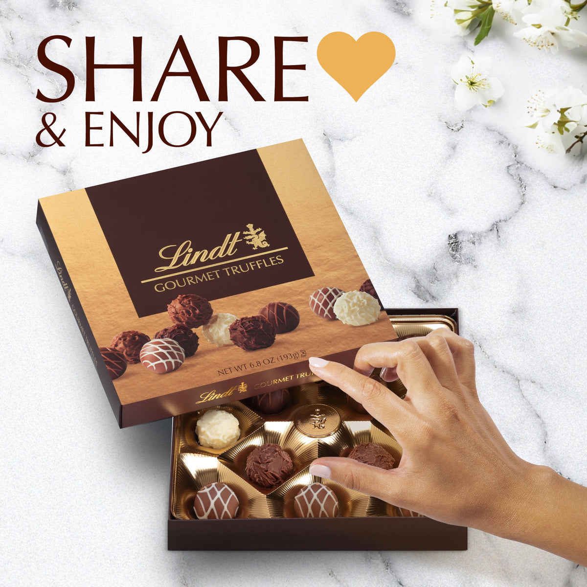 Lindt Gourmet Truffles Assorted Chocolate Candy, Gift Box, 6.8 oz