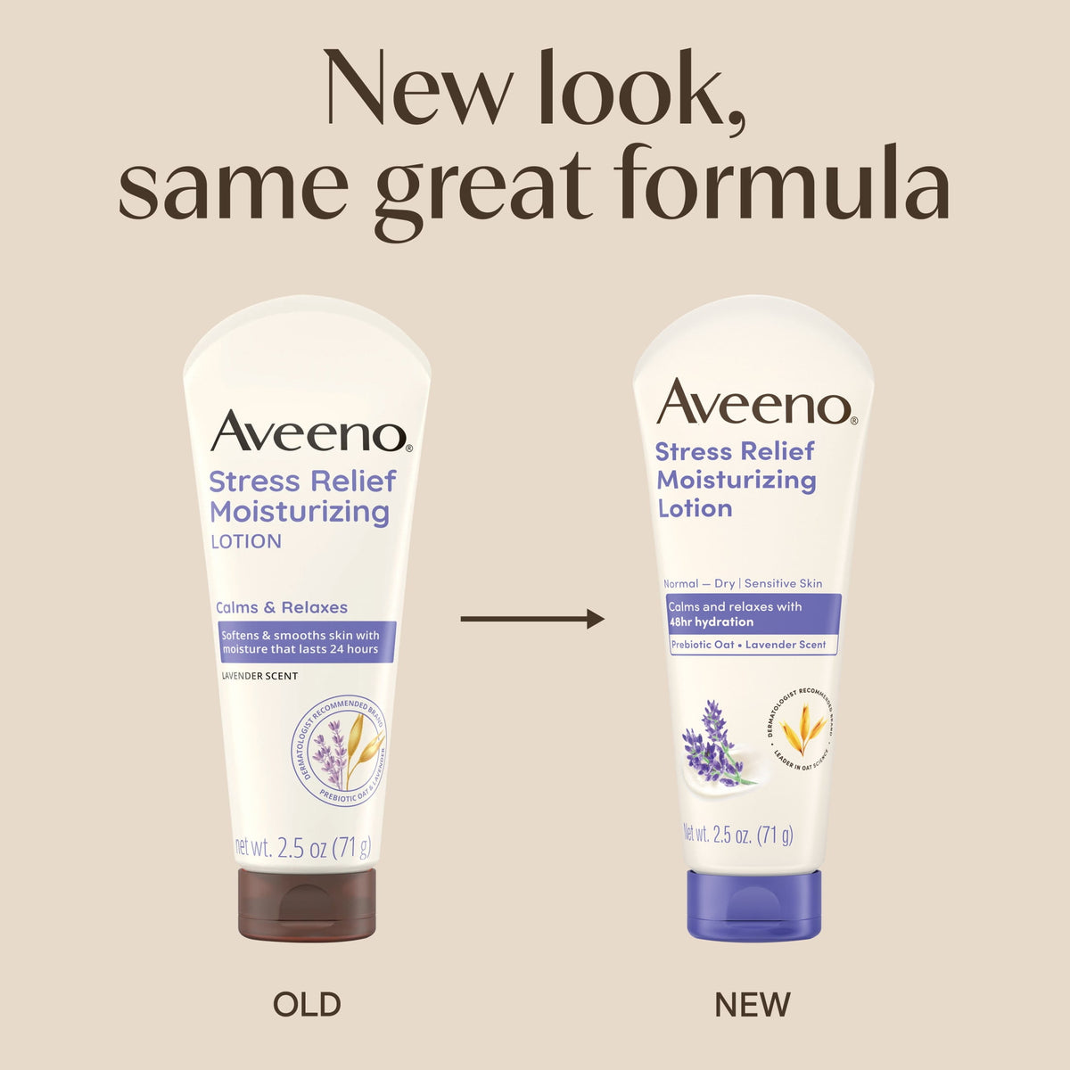 Aveeno Stress Relief Moisturizing Lotion, Lavender Scent, 2.5 oz