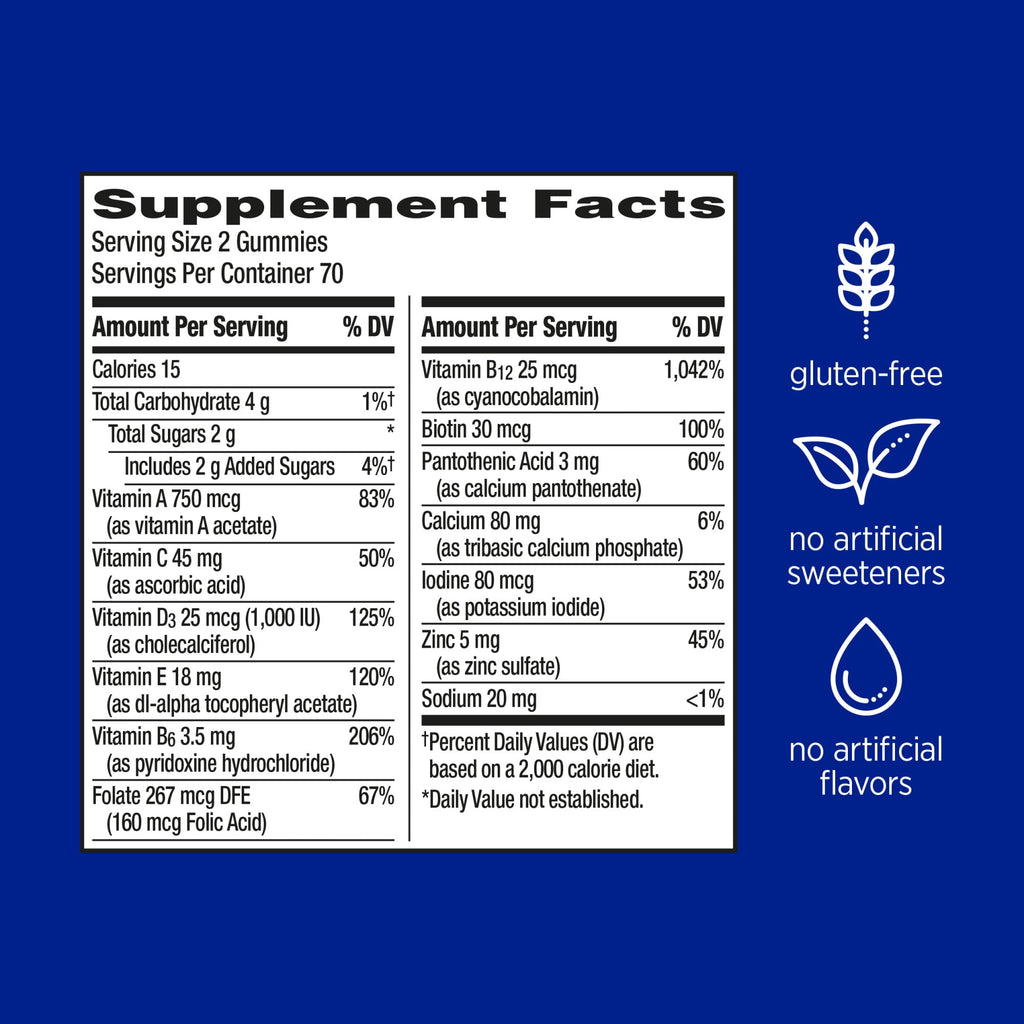 Centrum Silver Multigummies for Men 50+, Gummy Multivitamin, Assorted Natural Fruit Flavors - 80 Count