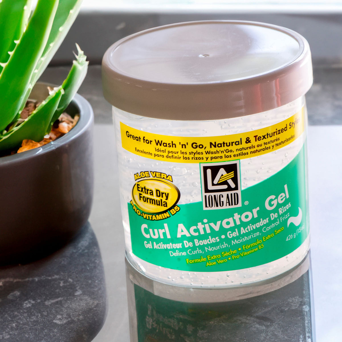 Long Aid Curl Activator Hair Styling Gel Extra Hold, 15oz., Moisturizing, Unisex