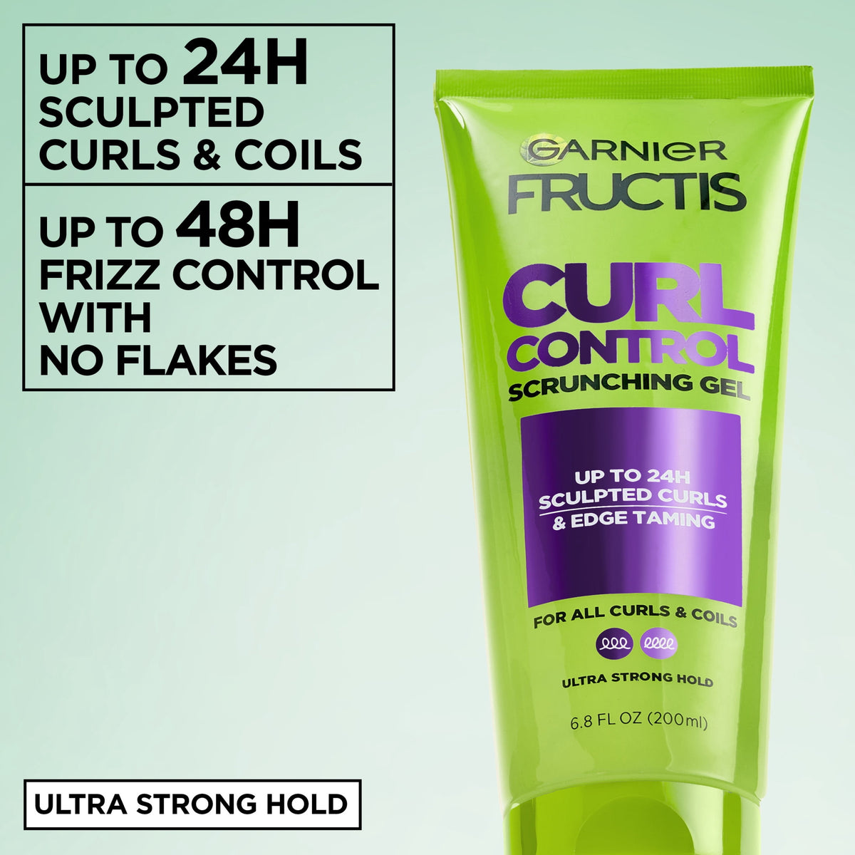 Garnier Fructis Style Curl Scrunch Controlling Hair Gel for Curly Hair, 6.8 fl. oz.