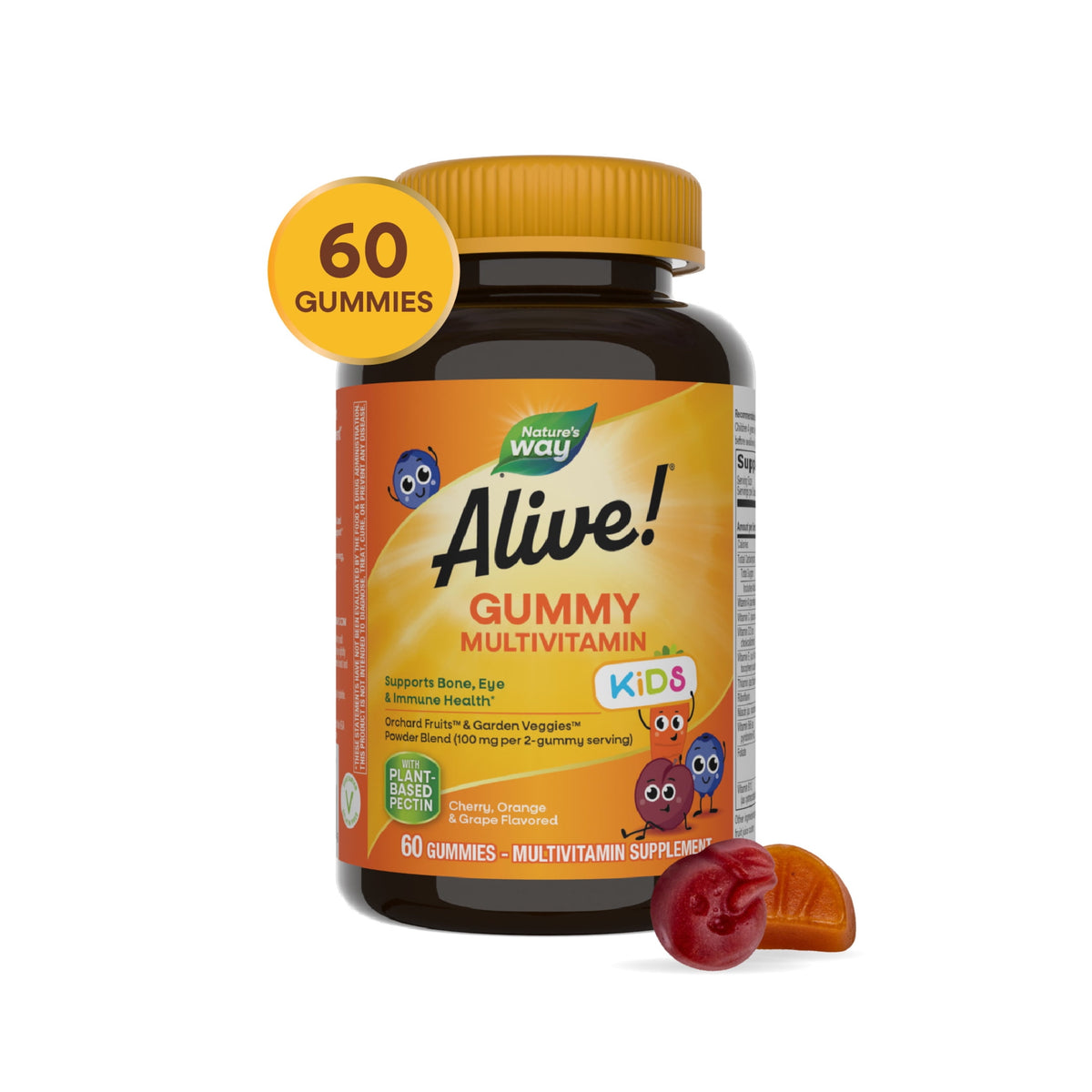 Nature's Way Alive! Kids Multivitamin Gummies, Supports Growth & Development*, Fruit Flavored, 60ct