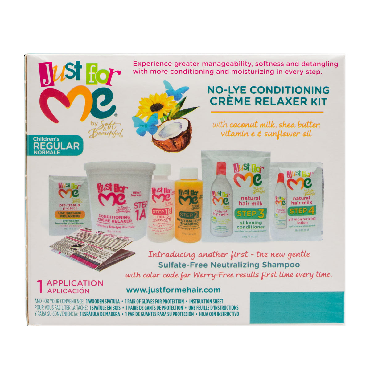 Just For Me No-Lye Conditioning  Créme Relaxer Kit, Curly, Child