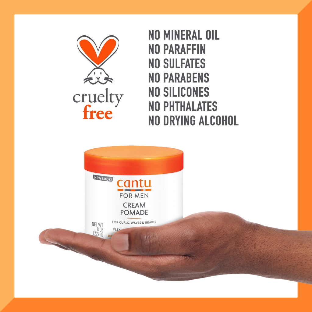 Cantu Men's Styling Pomade with Shea Butter for Flexible Hold, 8 oz