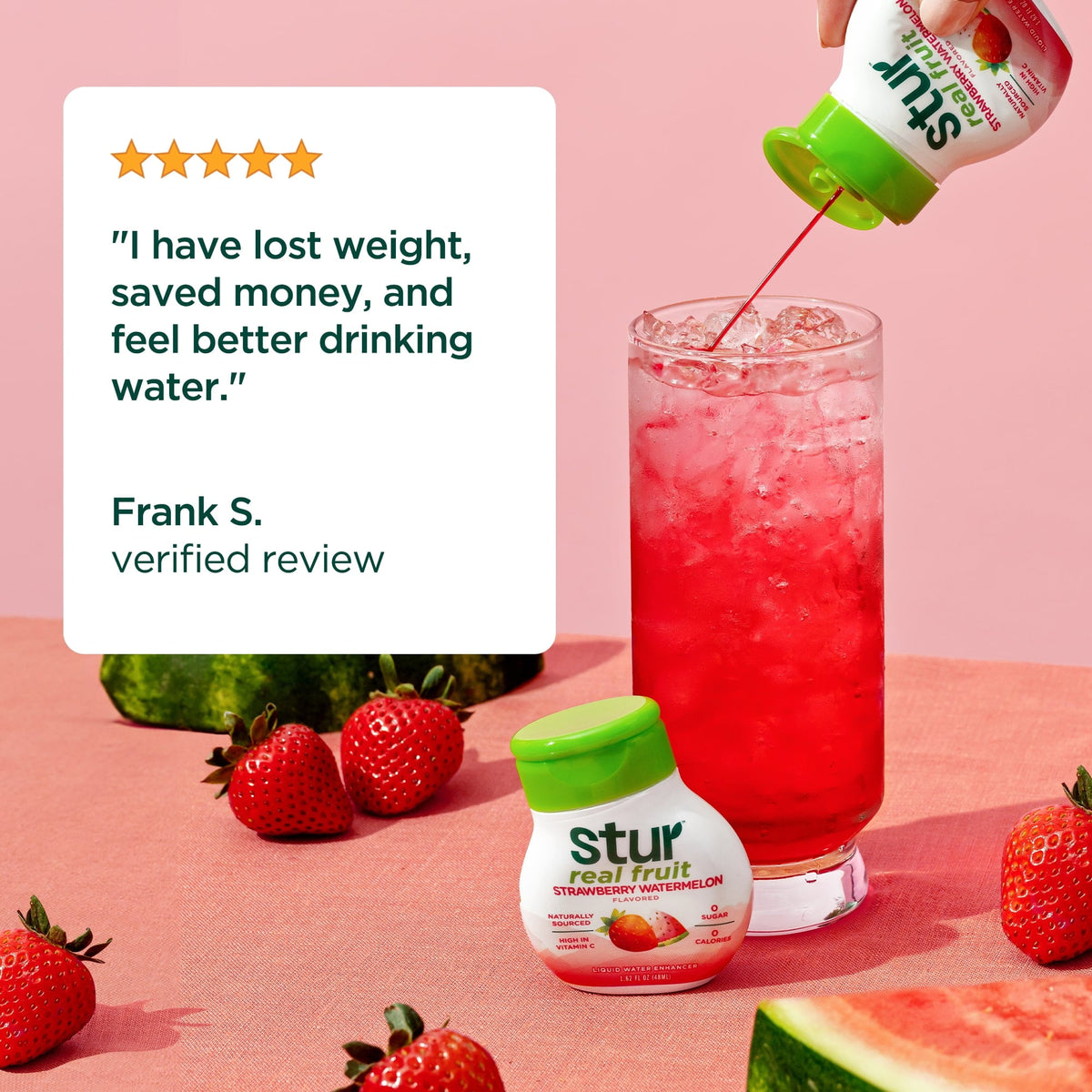 Stur Strawberry Watermelon Drink Mix, Liquid Water Enhancer, Sugar-Free, 1.62oz
