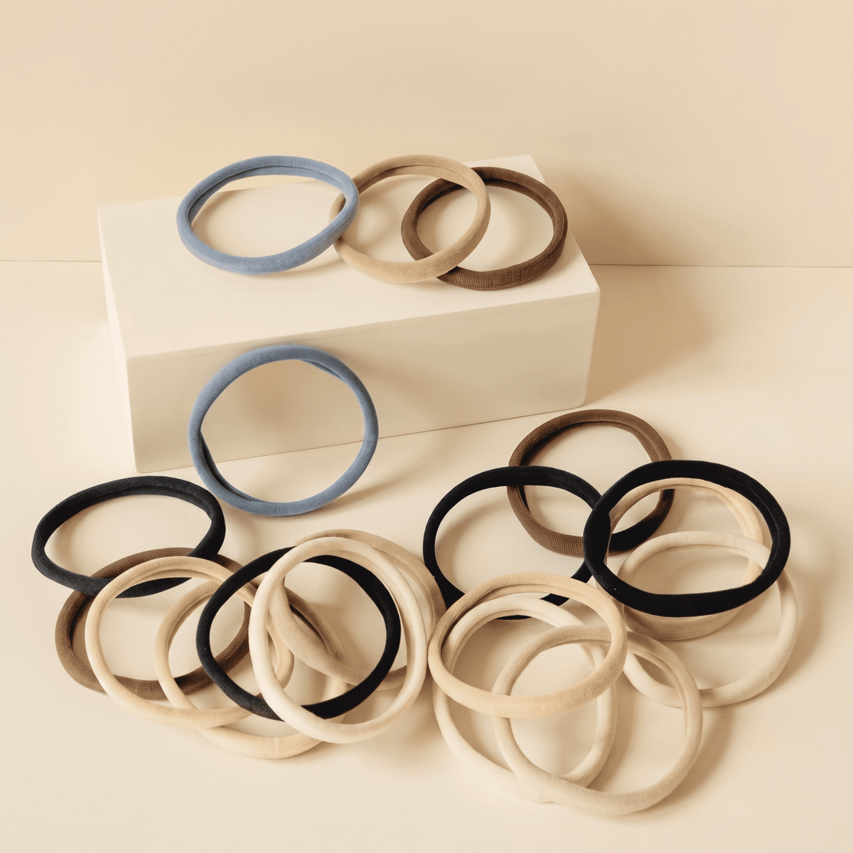 Gimme Fine Hair Bands 20 Count Neutral Colors for Ponytails