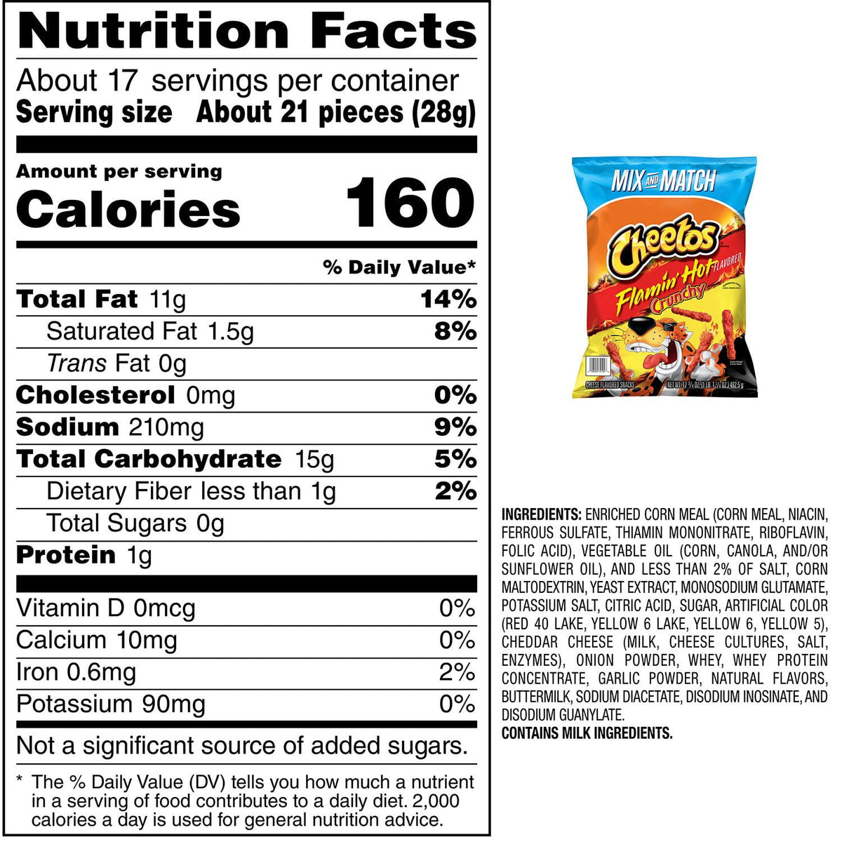 Cheetos Crunchy Flamin Hot Cheese Flavored Snacks, 17.37 oz