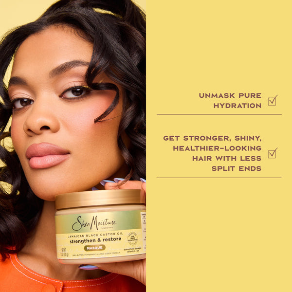 SheaMoisture Dry Hair Mask To Repair Damaged Hair & Smooth Split Ends, Jamaican Black Castor Oil Hair Mask For Dry Hair, 11.5 oz