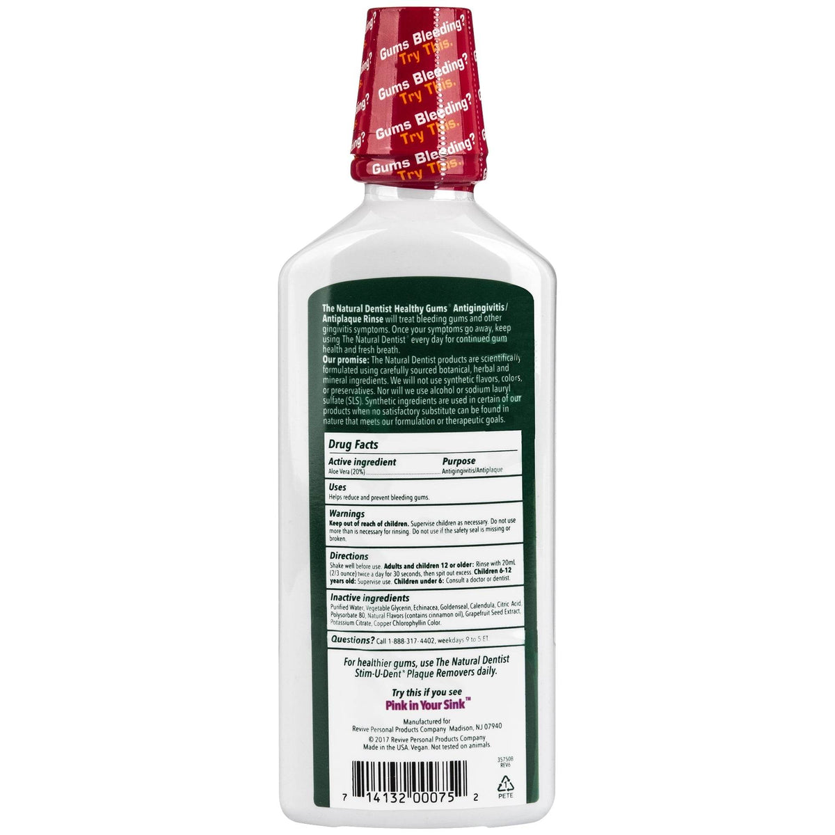 The Natural Dentist Antigingivitis Rinse, Peppermint Twist, 16.9 oz - OTC Shoppe Express