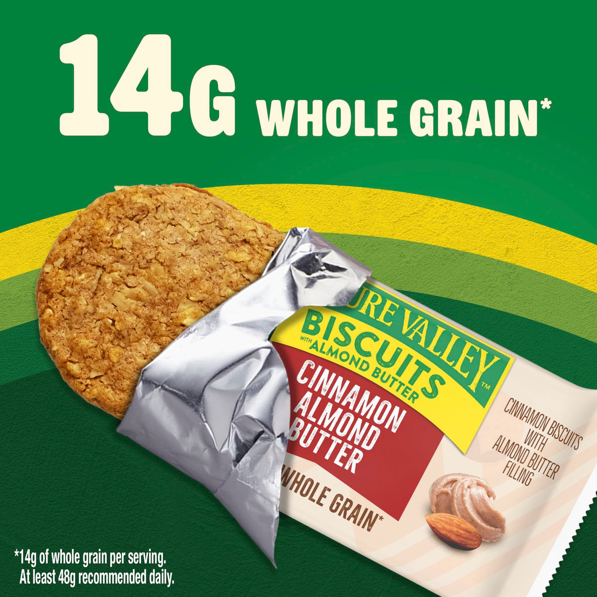 Nature Valley Biscuit Sandwiches, Cinnamon Almond Butter, 10 Bars, 13.5 oz