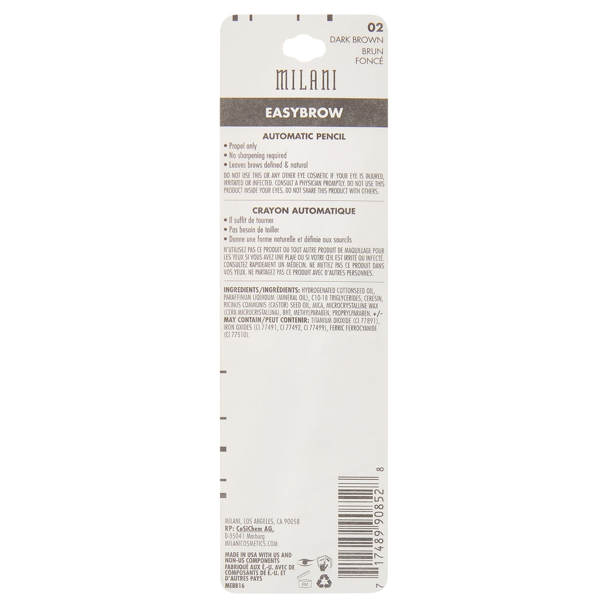 Milani Easybrow Automatic Pencil, Dark Brown