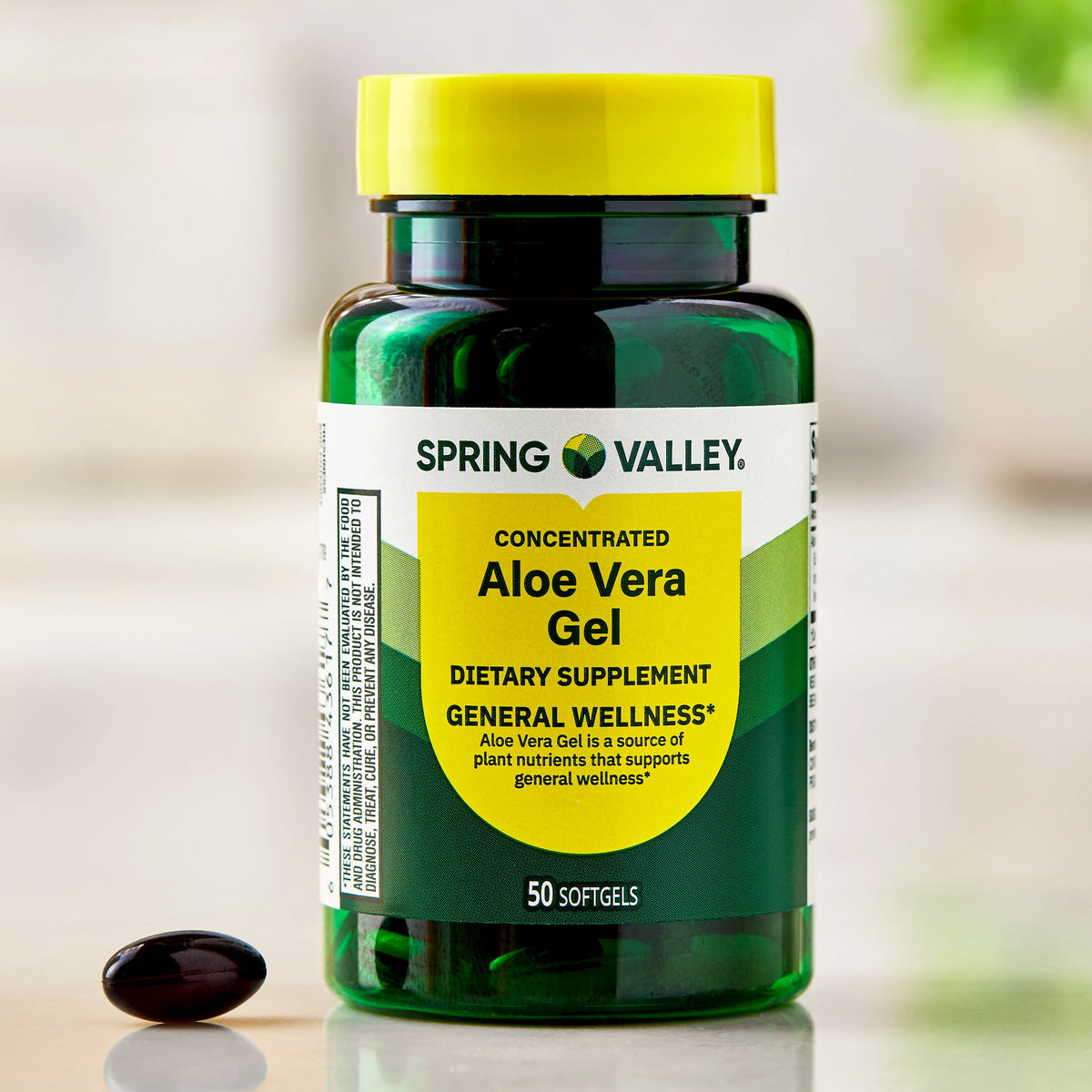 Spring Valley Aloe Vera Gel Dietary Supplement for Digestive Health, 50 Softgels