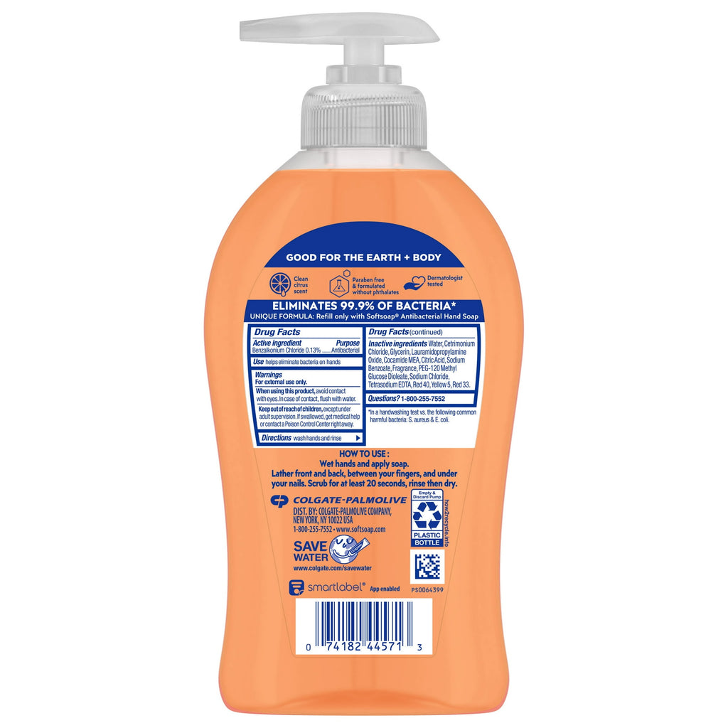 Softsoap Antibacterial Hand Soap Pump, Crisp Clean, 11.25 oz