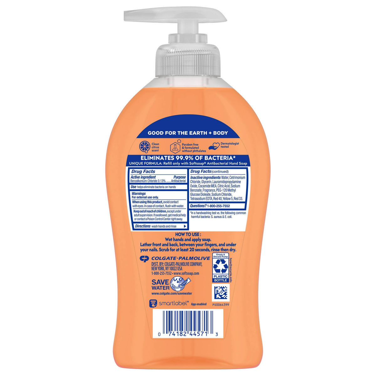 Softsoap Antibacterial Hand Soap Pump, Crisp Clean, 11.25 oz