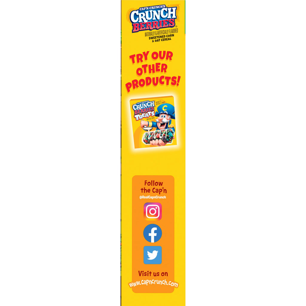Cap'n Crunch Sweetened Corn & Oat Cereal Crunchy Berries Naturally & Artificially Flavored, 20.5 oz box