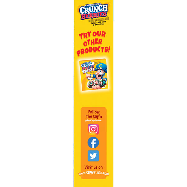 Cap'n Crunch Sweetened Corn & Oat Cereal Crunchy Berries Naturally & Artificially Flavored, 20.5 oz box