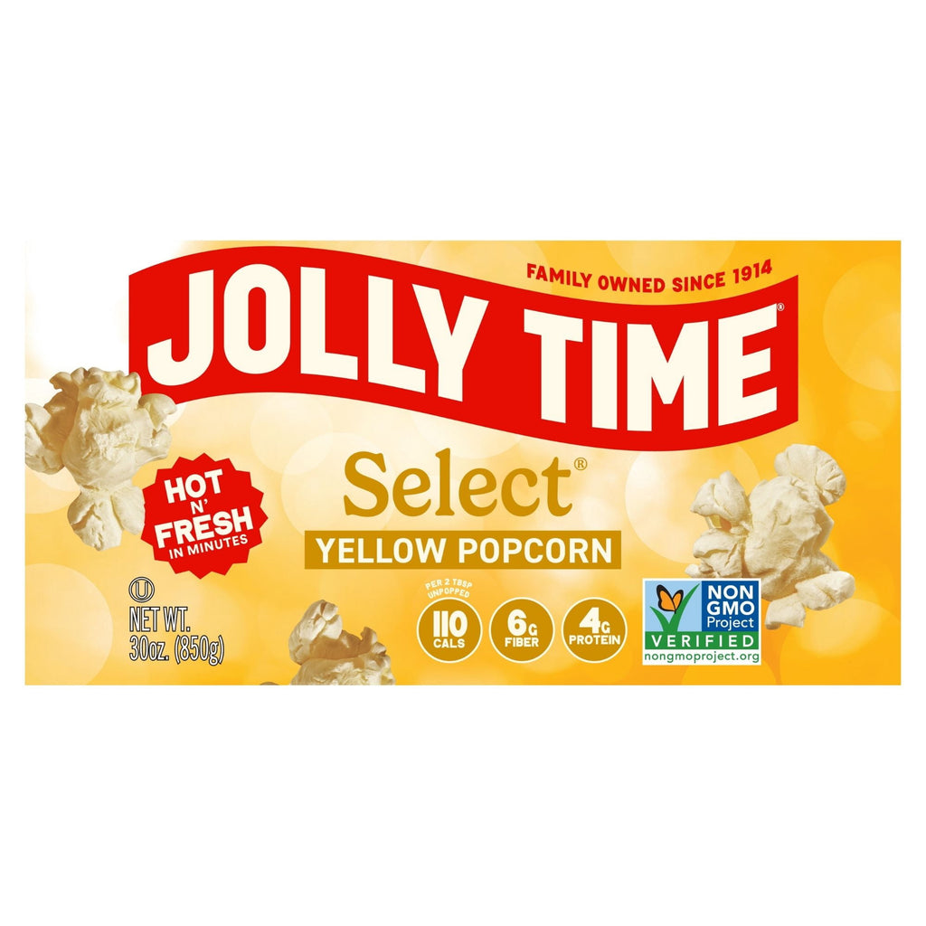 JOLLY TIME Select Premium Yellow Popcorn Kernels 30 oz. Gluten-Free, non-GMO, and Whole-Grain. Natural Popcorn Kernels