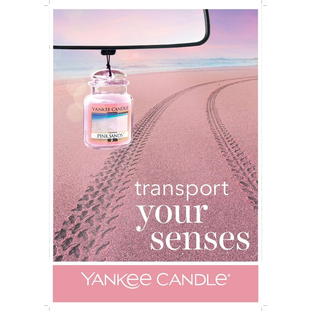 Yankee Candle Car Jar Ultimate Pink Sands Scent, Hanging Car Air Freshener, 1 Count