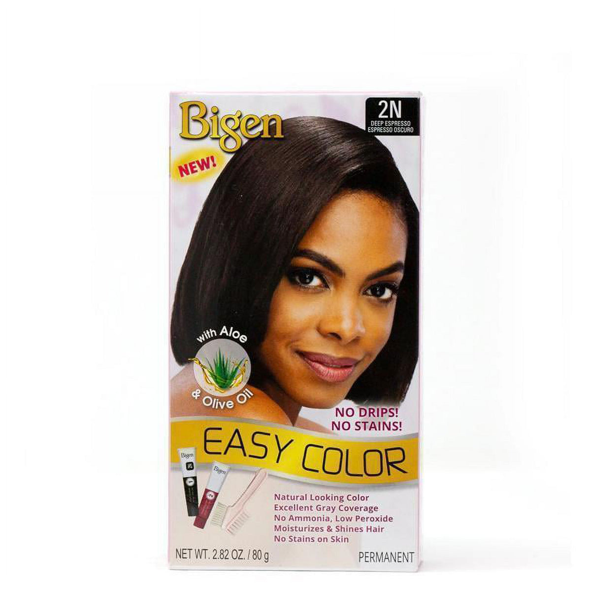 Bigen Easy Color Permanent Hair Dye with Aloe and Olive Oil, Natural Black, 2.82 oz., Unisex, Adult